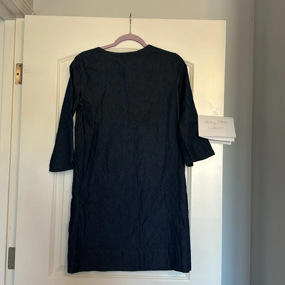 Draper James Chambray Ruffle Shift Dress - Size 0